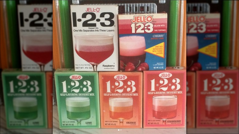 Five versions and flavors of Jell-O 1-2-3