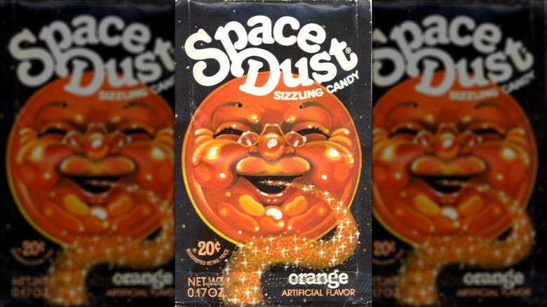 A packet of orange-flavored Space Dust Sizzling Candy