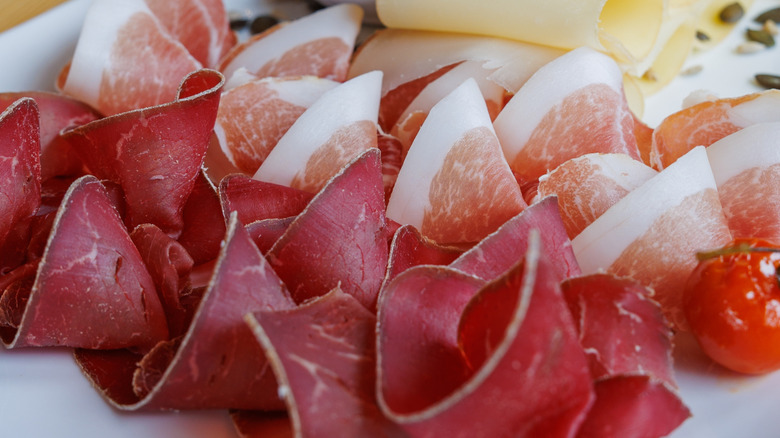 A platter of traditional dried meats from Valais