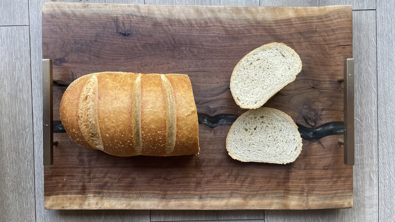 Sliced rye bread loaf