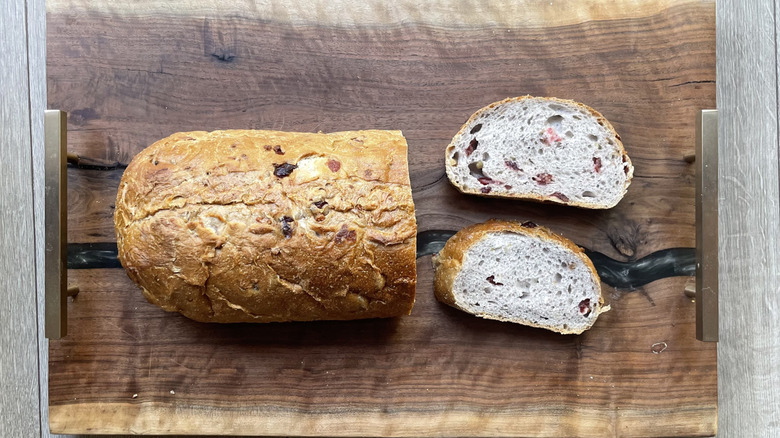 Sliced cranberry walnut bread