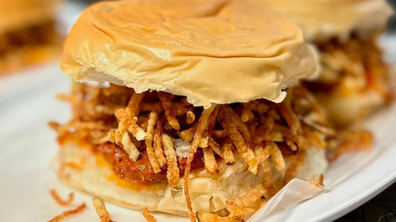 Frita Cubana burger with thin fries