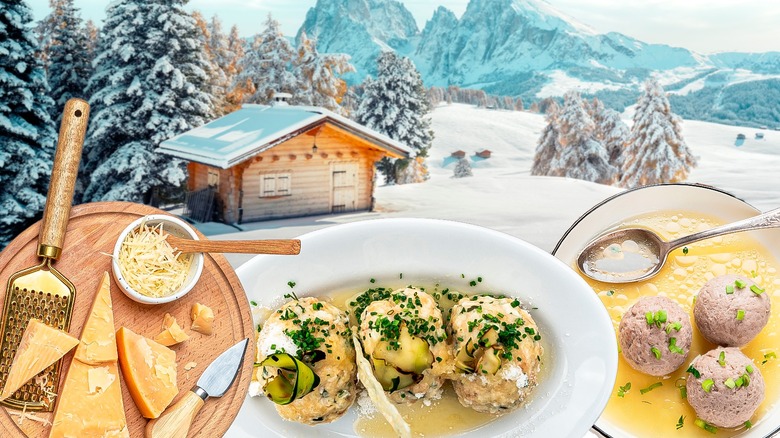 Alpine setting with food