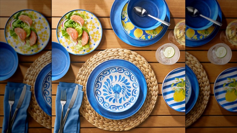 Water hyacinth woven placemats being used in a place setting