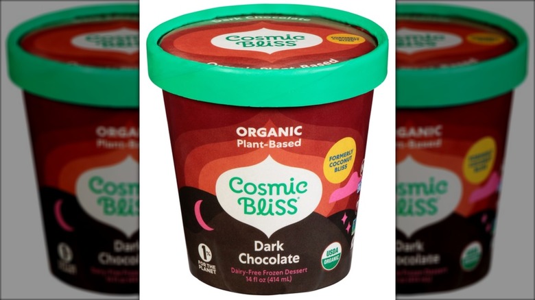 Carton of Cosmic Bliss Organic Plant-Based Dark Chocolate Non-Dairy Frozen Dessert