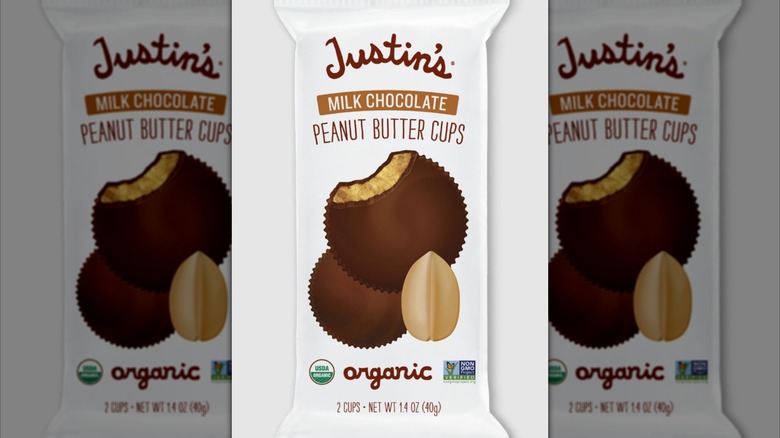 Package of Justin's Milk Chocolate Peanut Butter Cups