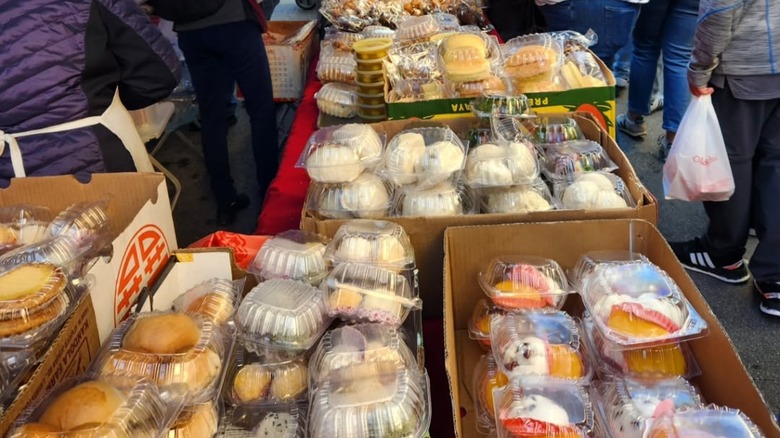 Assorted buns and rolls at SF Chinatown Night Market