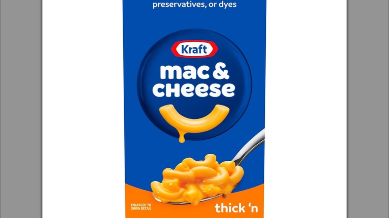 Navy box of Kraft Mac & Cheese