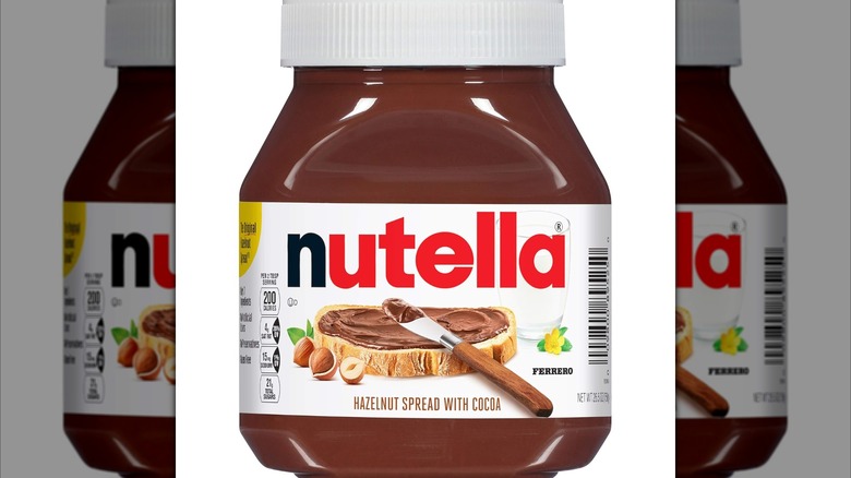 Jar of Nutella, chocolate hazelnut spread