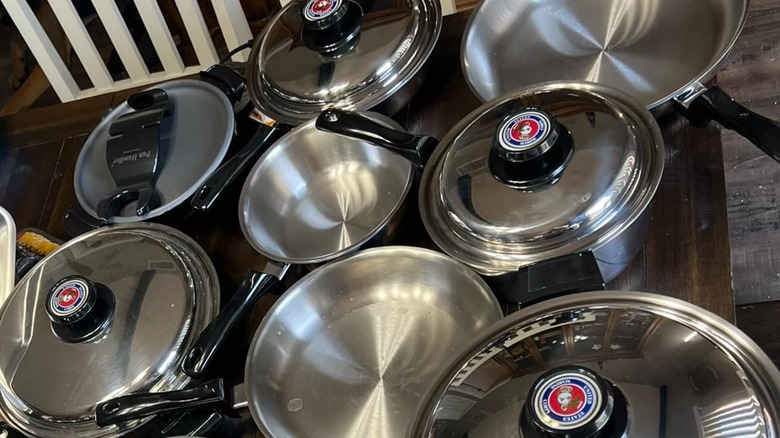 Set of Kitchen Craft waterless cookware on table