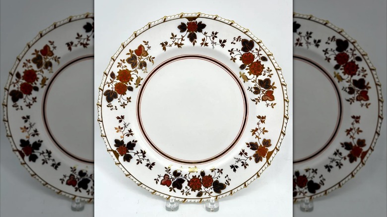 Tiffany and Co. plates from the 1940s with flowers