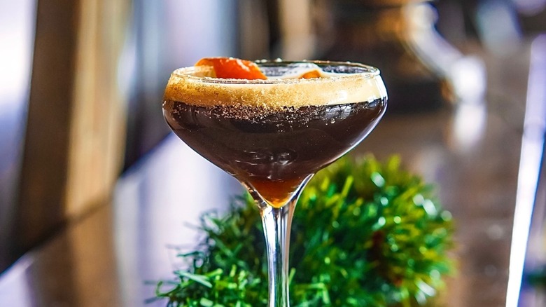 An espresso martini with sugar