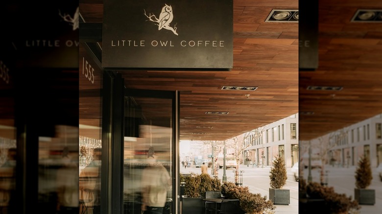 The exterior of Little Owl Coffee shop