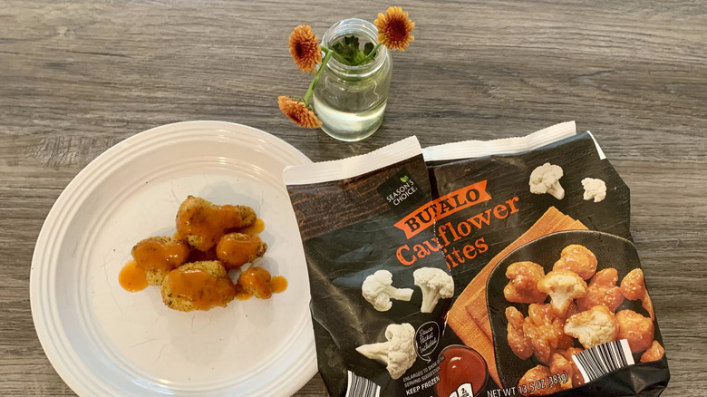 Aldi Buffalo Cauliflower Bites on Table