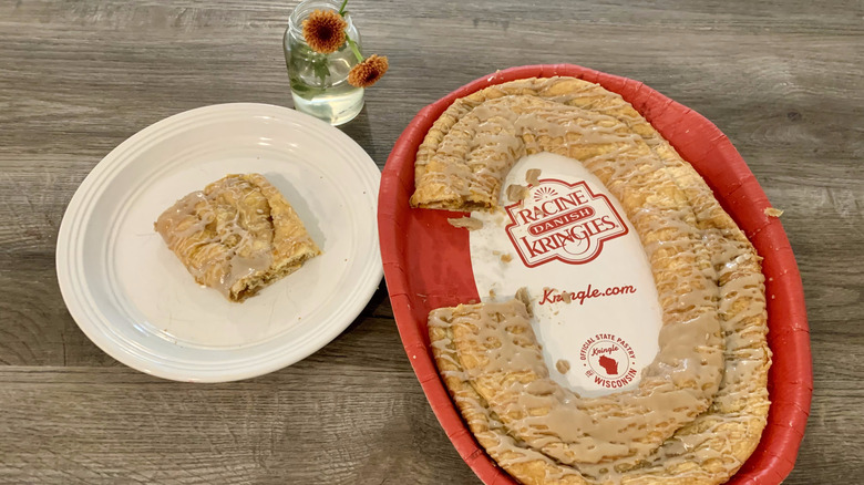 Aldi Pumpkin Caramel Danish Kringle on plate