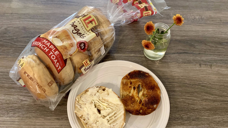 Aldi Maple French Toast Bagels on Table
