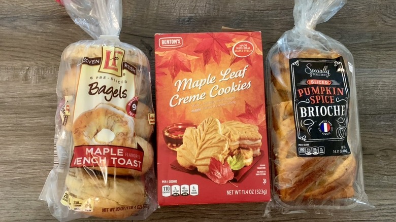 Aldi fall foods on table