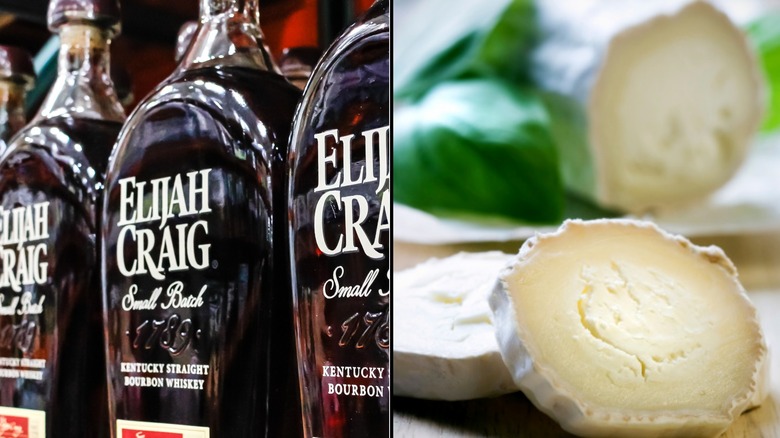 Elijah Craig and goat cheese