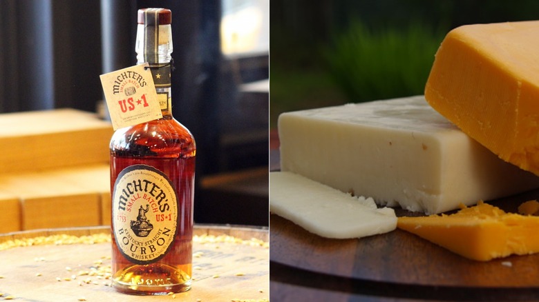 Bottle of Michter's US*1 and Monterey jack