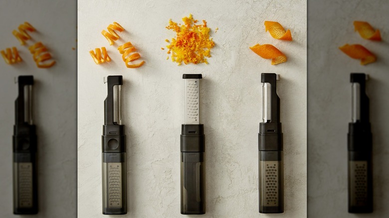 Rabbit 3-in-1 Cocktail Garnish Tool with citrus garnishes