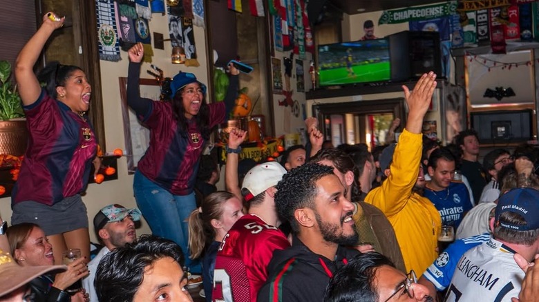 Fans watching a game at Banter Bar