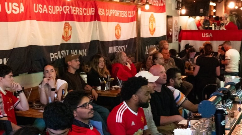 Fans watching a game at Smithfield Hall