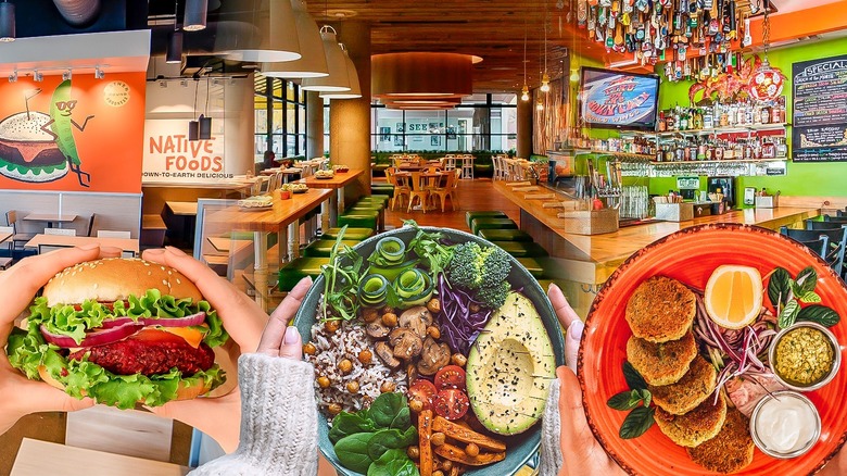 Denver vegetarian food and restaurant collage