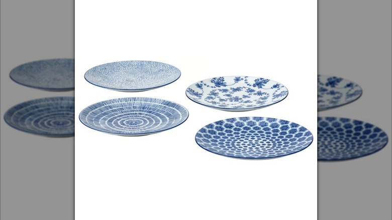 blue and white ikea entusiasm plates