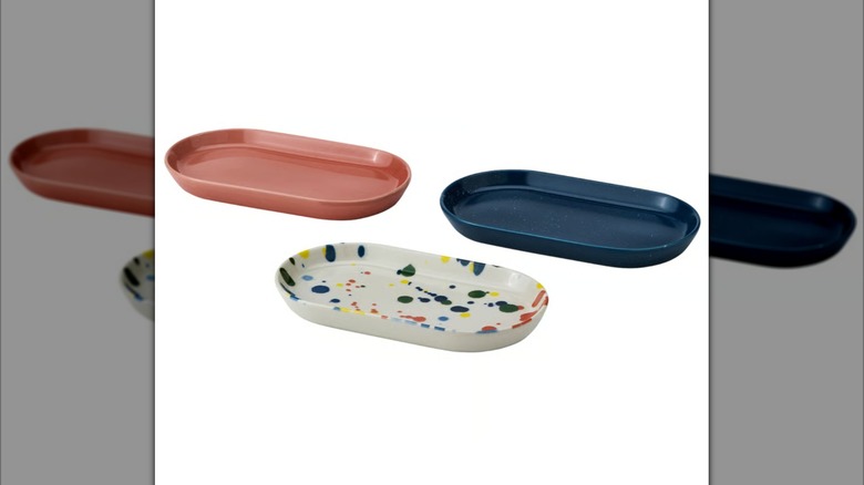 three ikea rodsnultra patterned plates