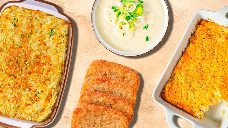 Hash browns with other dishes