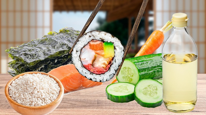 Variety of sushi ingredients