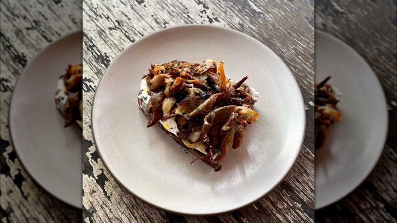 oyster mushroom toast from The Four Horsemen