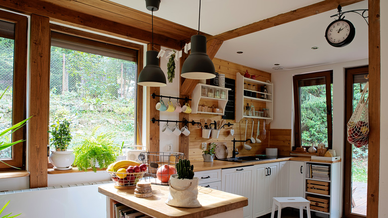 kitchen with wooden details