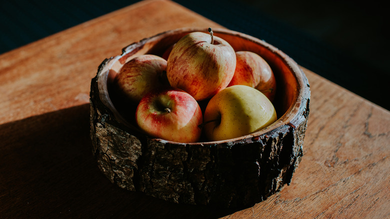 fruit stored in rustic bowl