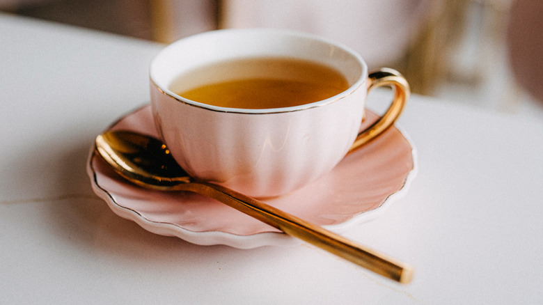tea cup placed on saucer
