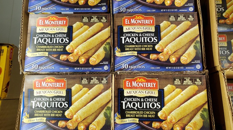 El Monterey chicken & cheese taquitos in the freezer at Costco