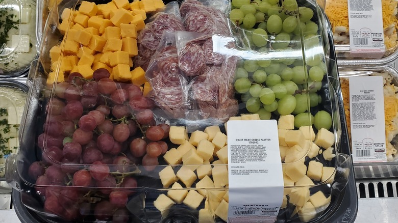 A Kirkland Signature fruit, meat, & cheese platter