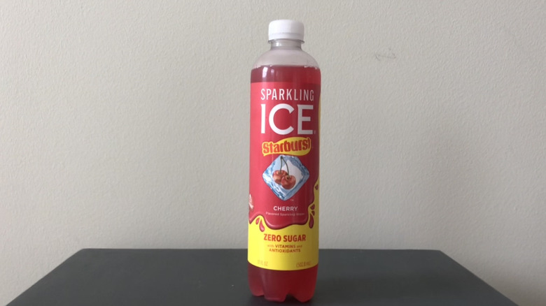 Sparkling Ice Starburst Cherry flavor in bottle.