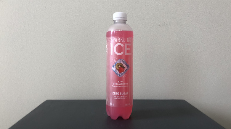 Sparkling Ice Kiwi Strawberry flavor in bottle.