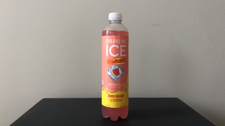 Sparkling Ice Starburst Watermelon flavor in bottle.