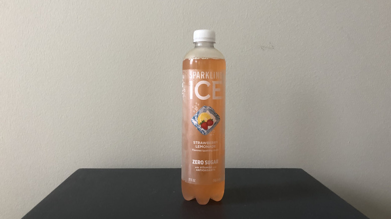 Sparkling Ice Strawberry Lemonade flavor in bottle.