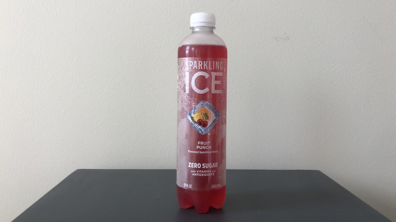 Sparkling Ice Fruit Punch flavor in bottle.