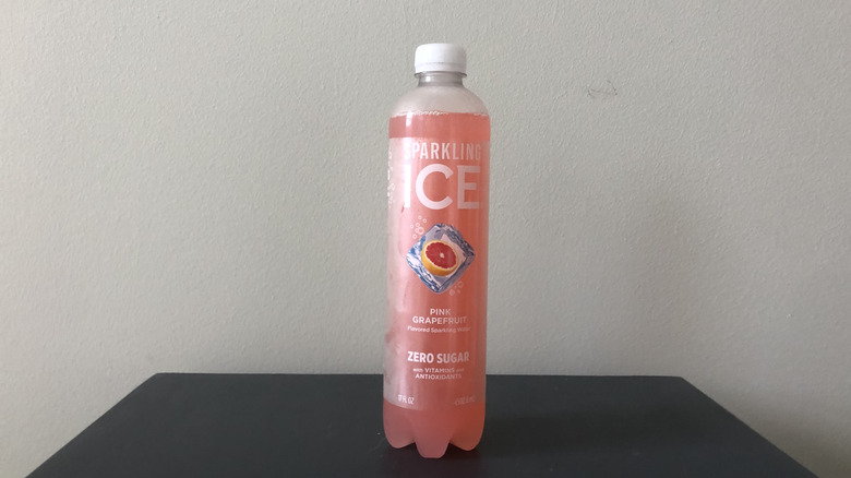 Sparkling Ice Pink Grapefruit flavor in bottle.