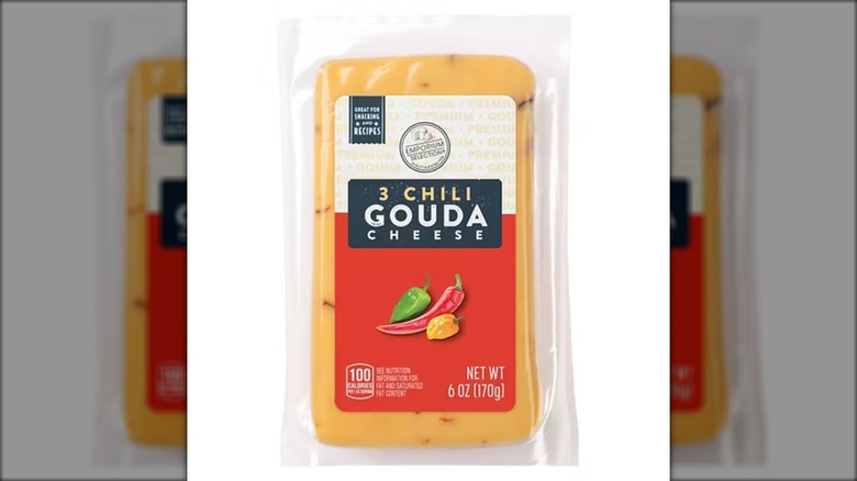 Emporium Selection 3 chile gouda cheese on a white background