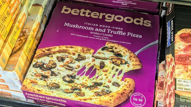 Box of Italian wood-fired pizza with mushroom and truffle