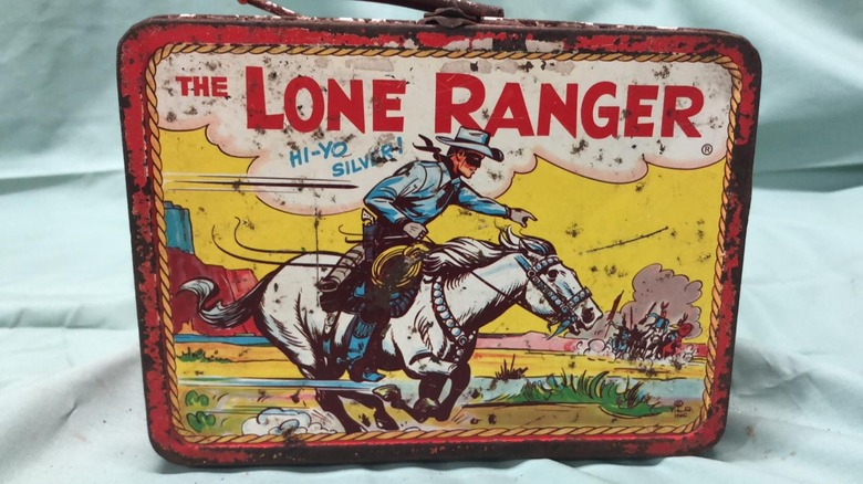 Product shot of "The Lone Ranger" lunchbox from 1954