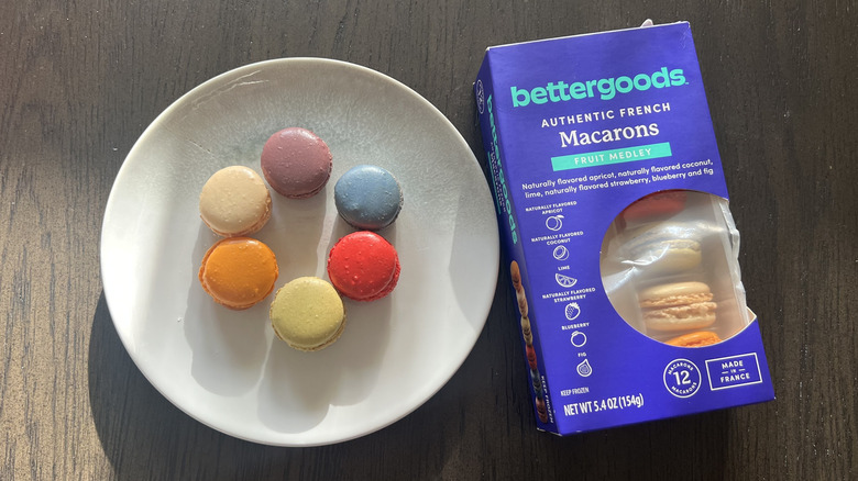 Bettergoods Authentic French Fruit Medley Macarons on a plate.