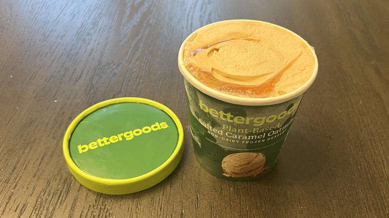 Bettergoods Plant-Based Salted Caramel Oat Milk Non-Dairy Frozen Dessert.