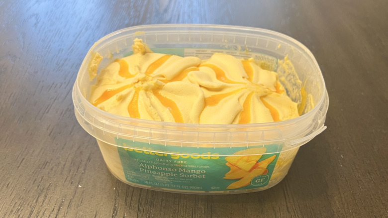 Bettergoods tub of Alphonso Mango Pineapple Sorbet