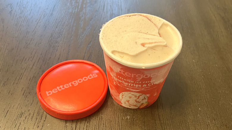 Strawberries & Cream Premium Ice Cream.